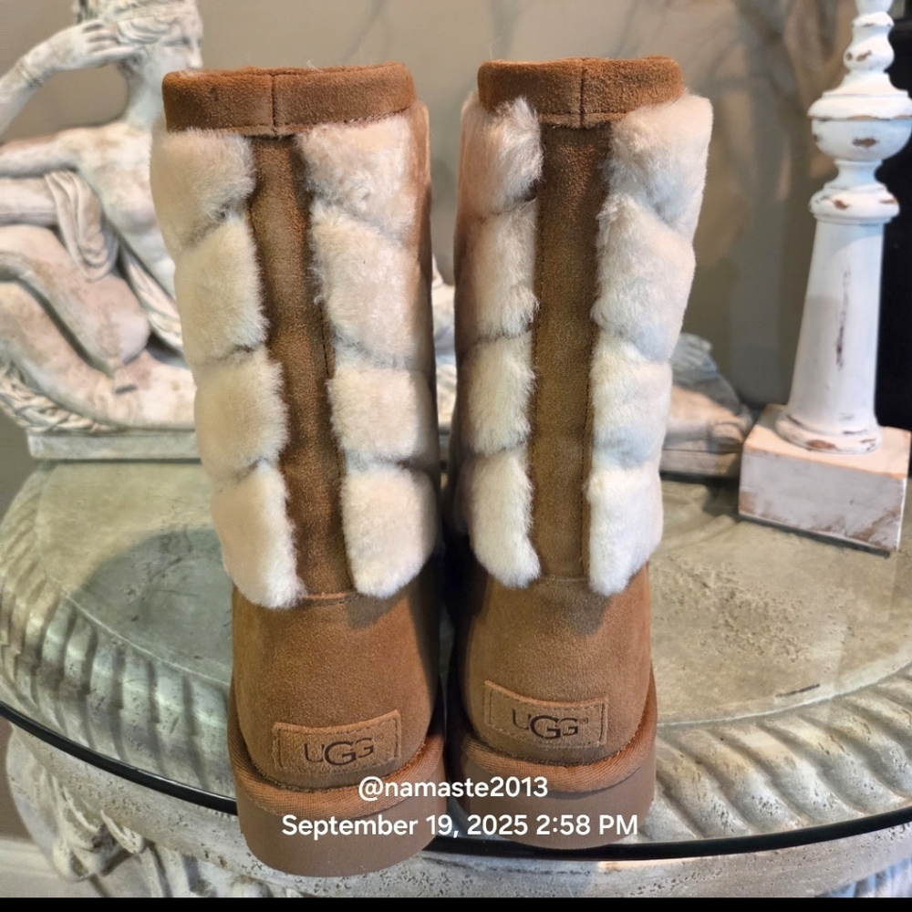 Ugg Tania Chevron Boots Fur Shearling SN 1012391 Designer Luxury Winter #169 - Picture 7 of 14